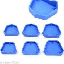 Rubber Dental Lab Plaster Model Former Base Molds Equipment Blue - Pack of 6 Pcs