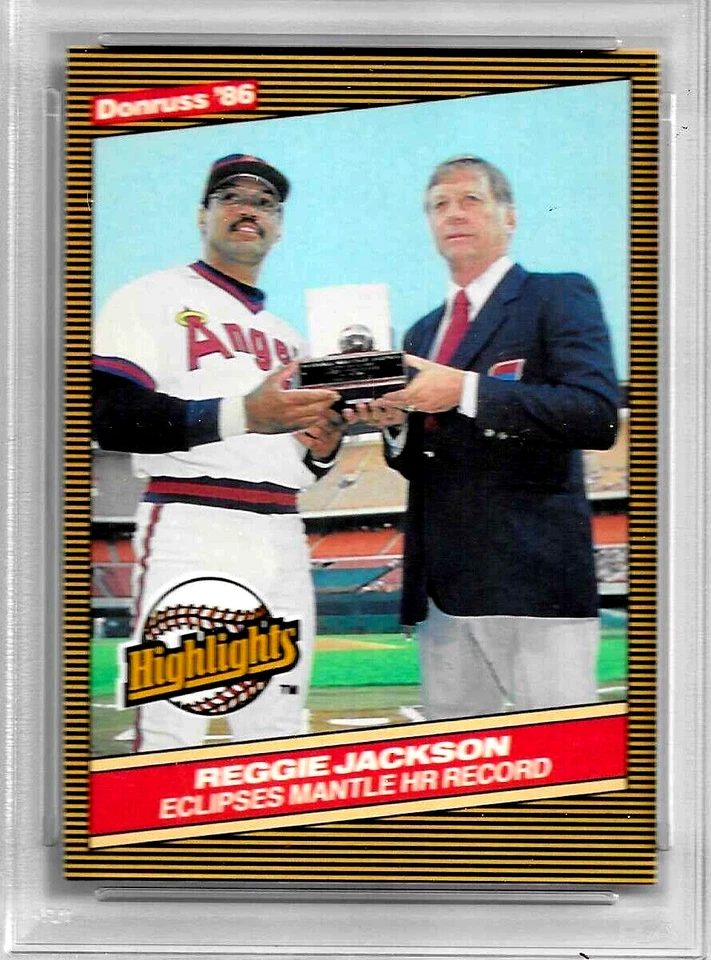 Tarjeta de béisbol 1986 Donruss Highlights 10 Hof Reggie Jackson PSA 10 Mickey Mantle Foto 3 de 4