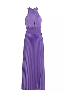 Ramy Brook Arina Halter Neck Pleated Maxi Dress size 2 | eBay
