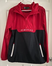 Primitive Apparel Hooded Windbreaker Jacket Mens M Anorak Red Blue Nautical