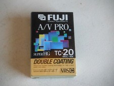 Compact VHS Tape FUJIfilm A/V PRO Super HG TC-20 44m/144' Double Coat. Sealed 