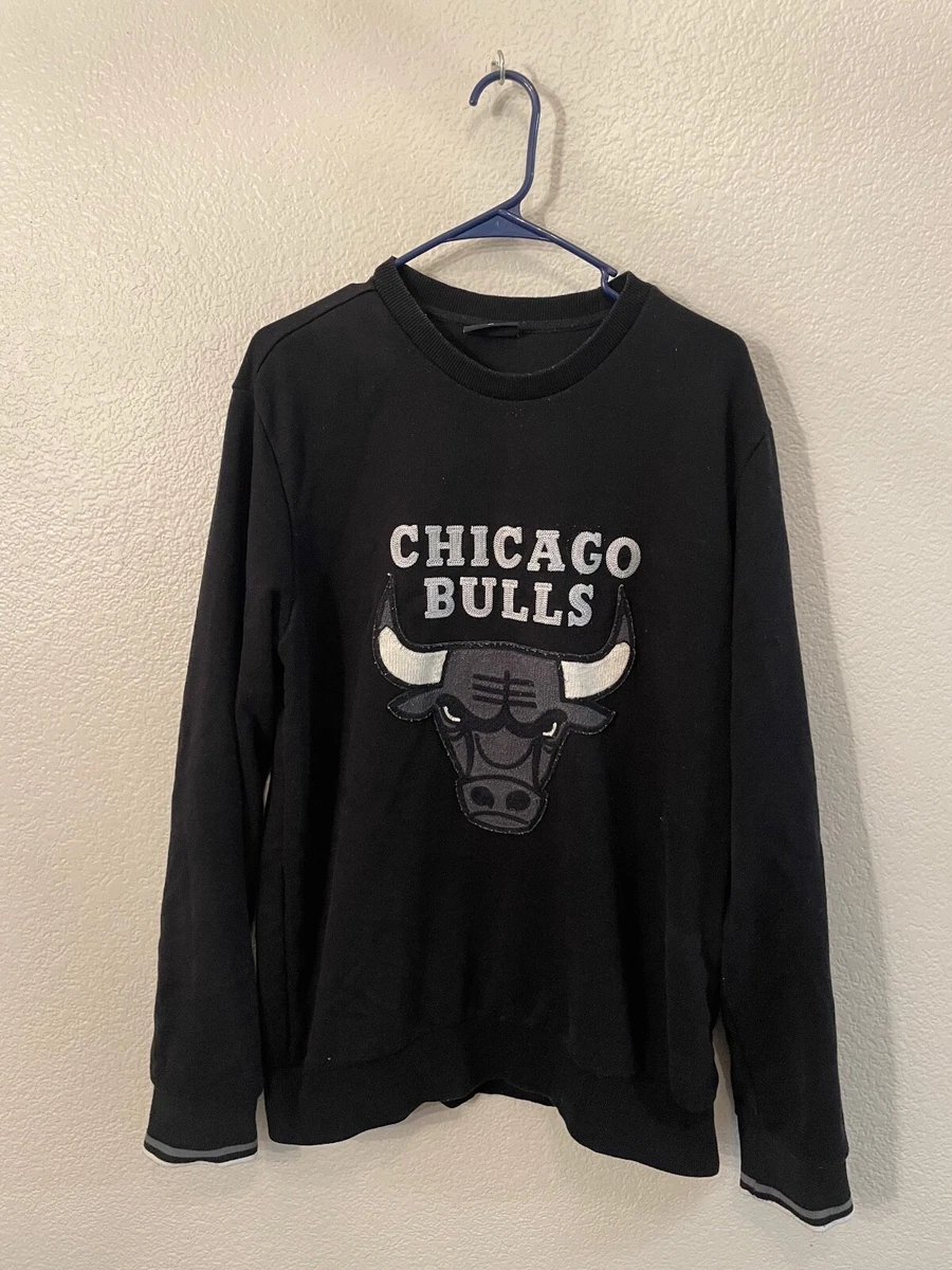 Vintage Chicago Bulls Embroidered Crewneck Sweatshirt Men s Size XL Grey Black