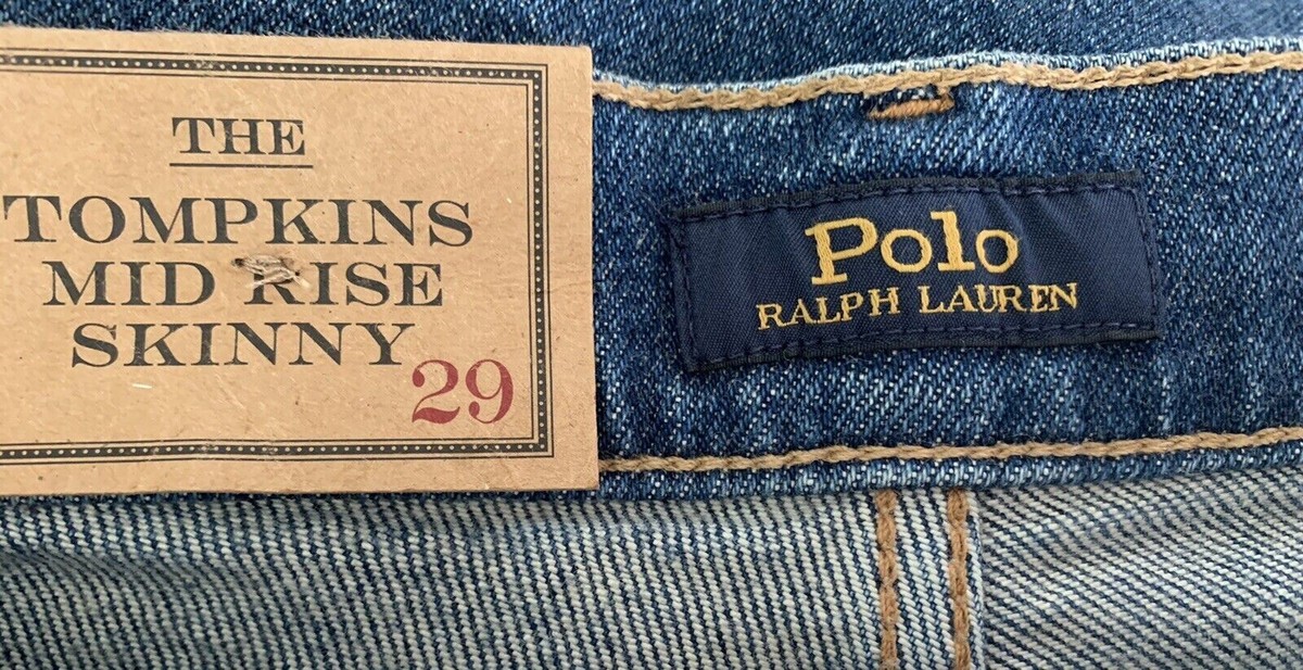 POLO RALPH LAUREN - TOMPKINS MID RISE SKINNY DENIM BLUE