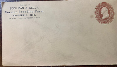 Springfield Ohio Advertising Envelope Norman Breeding Farm Early Vintage