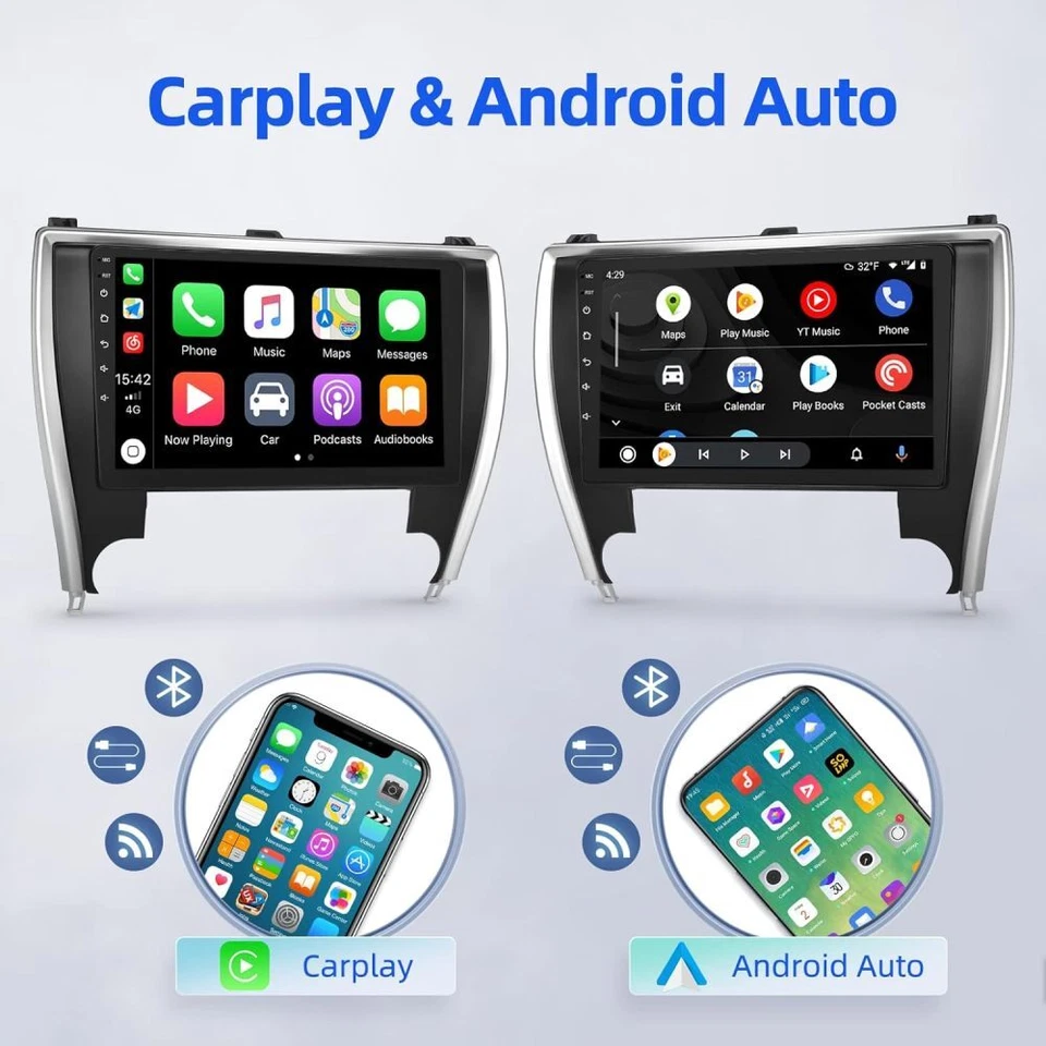 Radio estéreo para auto Apple Carplay para Toyota Camry 2015 2016 2017 10" Android 15 Foto 4 de 4