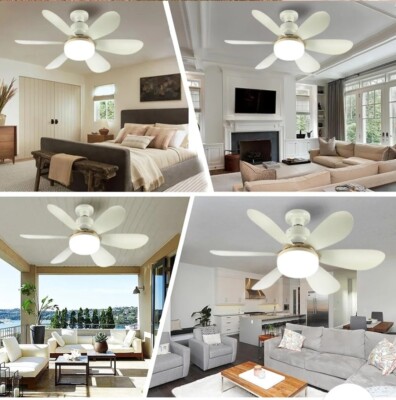 Ventilateur de plafond avec télécommande et lumière fleur