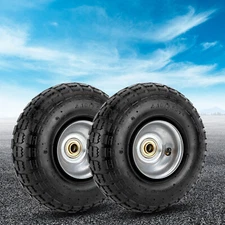 2Pack 10" Pneumatic Rubber Tire Wheels 4.10/3.50-4" 16mm Axle Bore Tires Replace