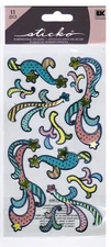 New Pack Scrapbook Dimensional Stickers Sticko Colorful Shiny Star Flourishes