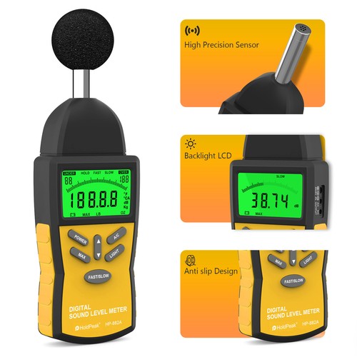 Professional Digital Sound Level Meter Decibel Noise Monitor 30-130dB A/C Freq - Picture 3 of 5