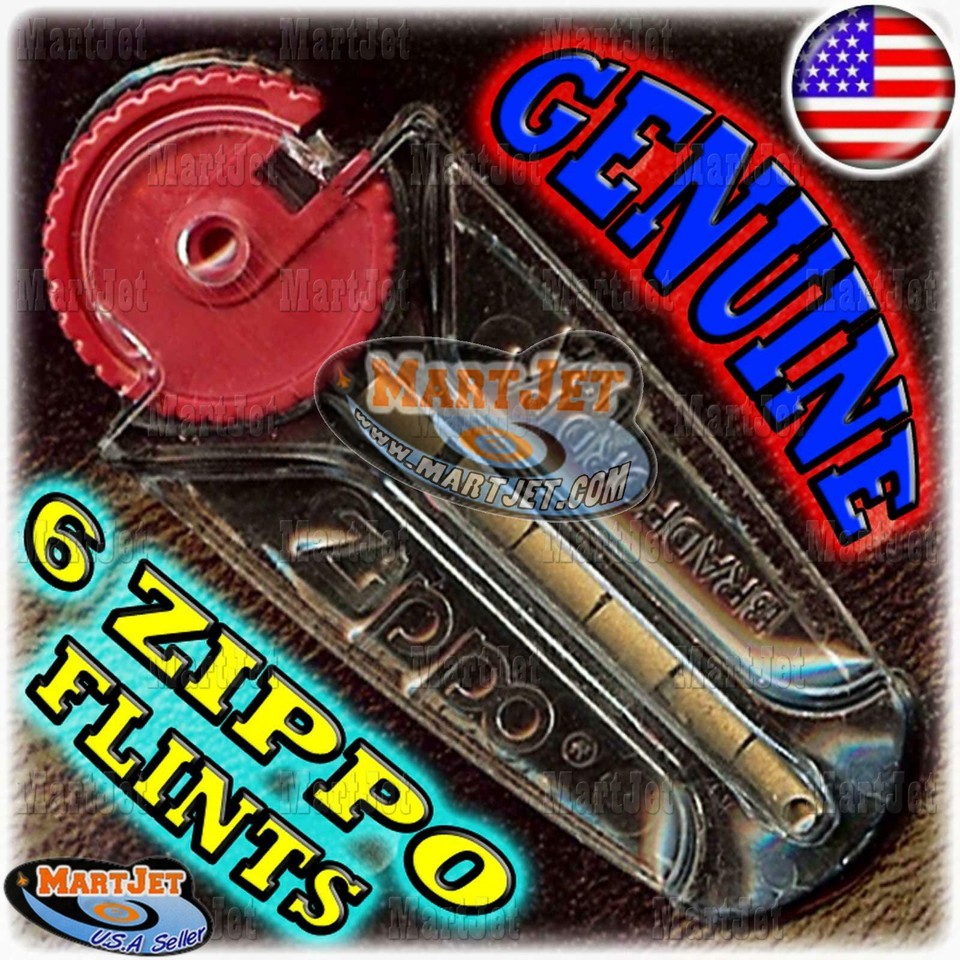 Genuine 6 ZIPPO FLINTS with Dispenser Brand New Lighter Flint Stones Replacement eBay