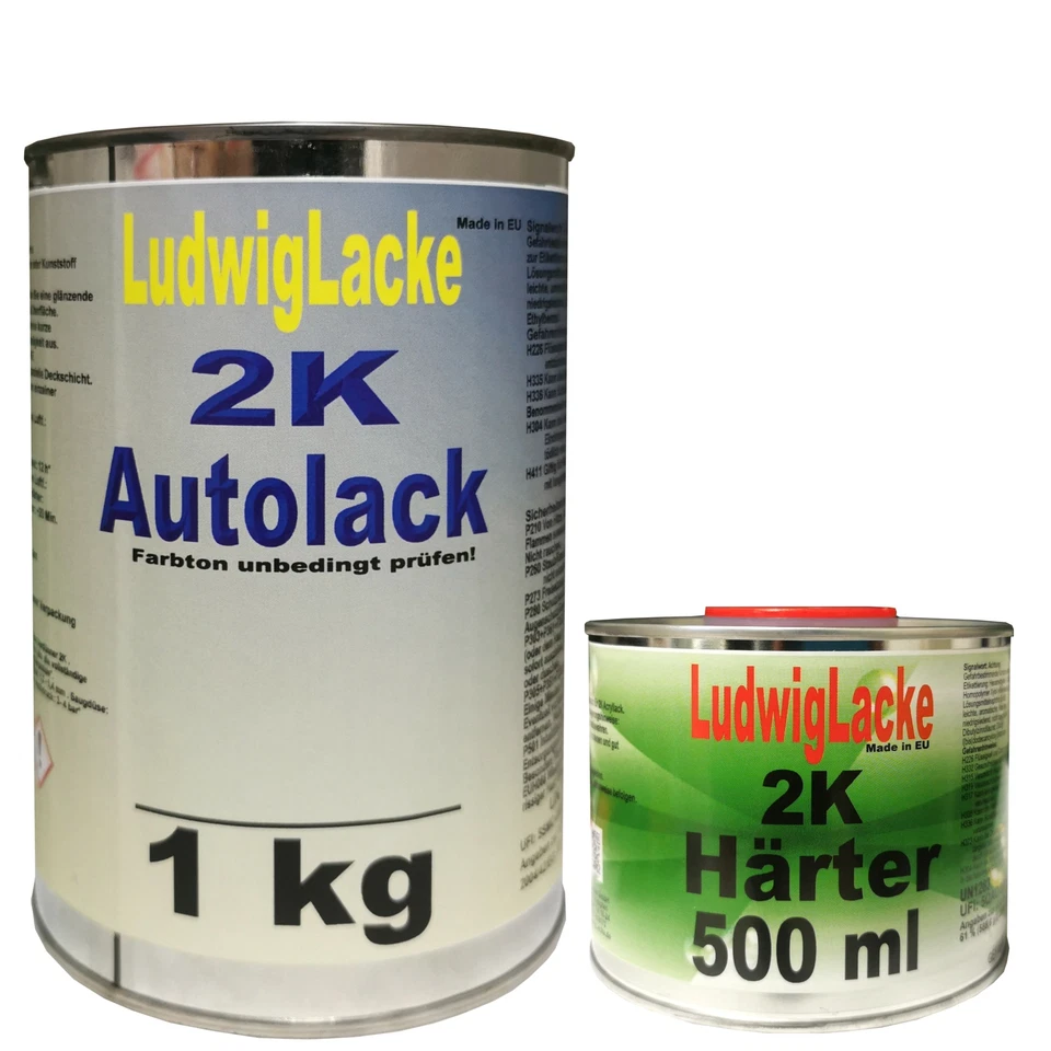 2K Peinture de Voiture avec Durcisseur pour Audi L1P9 Noir 1,5kg Kit Brillant - Photo 1/1