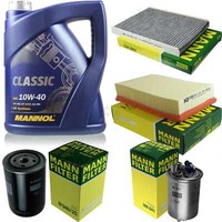 MANN-FILTER Inspektionspaket Mannol 5L Classic 10W-40 FüR Vw Polo Variant 1.7