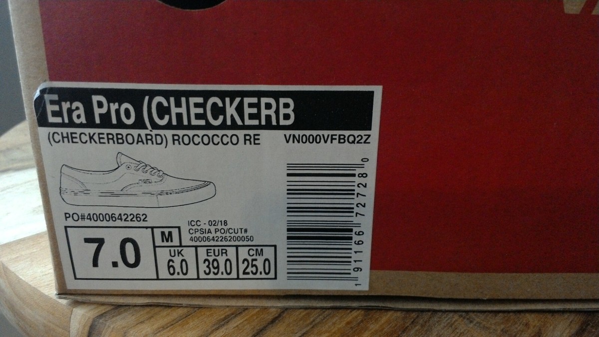 が Vans Era Pro Checkerboard Rococco Size 7.0 men, 8.5 women