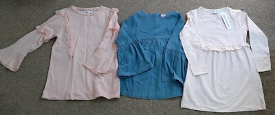 3 x Red Wagon Mädchen rosa, jeansblau Shirt Bluse Top Kleid Alter 9 Jahre
