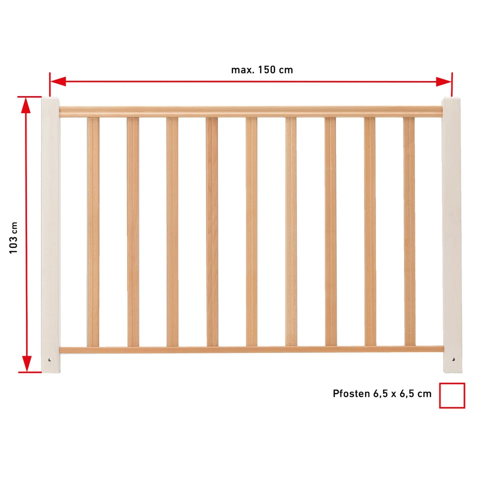 DOLLE Brüstungsgeländer Buche 150 cm Bausatz - Bild 2 von 4