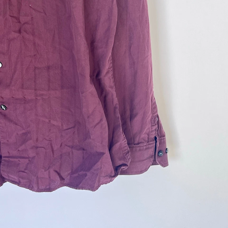 Camisa John Henry Para Hombre Talla 2XL Marrón Rayas Verticales Calce Moderno Abotonada Foto 3 de 4