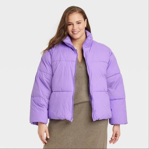 Lavender Matte Winter Puffer Coat Size 
