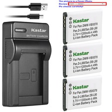 Kastar Battery Slim Charger for Sanyo DB-L80  DSC-X1250 DSC-X1250N DSC-X1250S