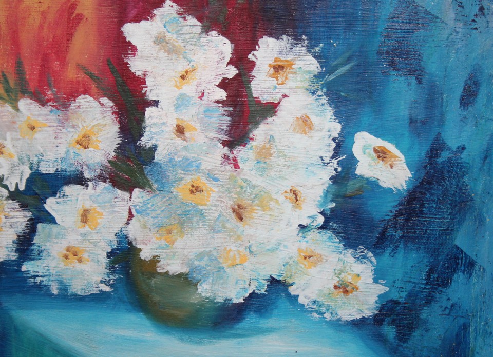 Impressionist floral oil painting still life with flowers eBay