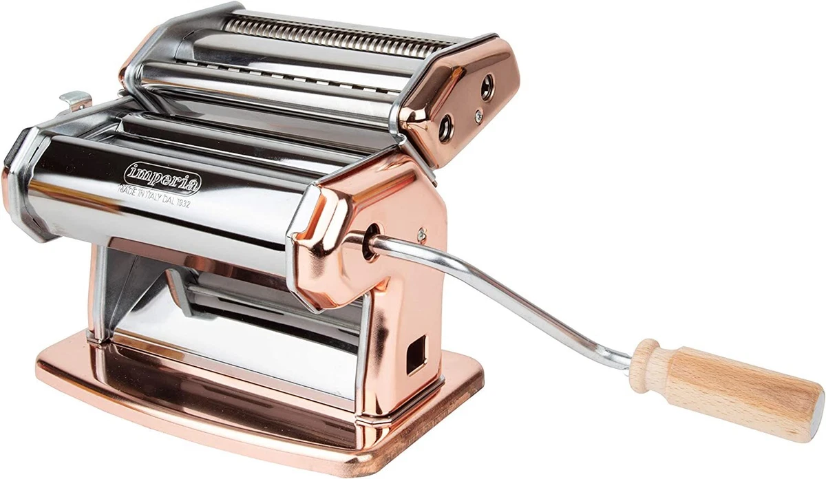 Imperia Pasta Maker Machine Copper Steel Construction Wooden