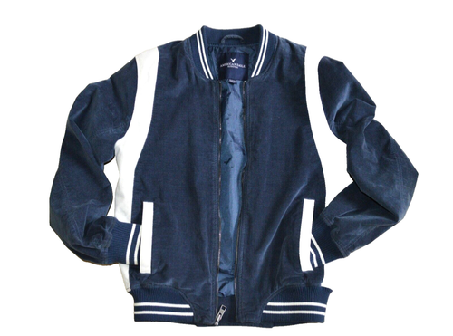 American Eagle Outfitters Boys Blue Varsity Bomber Jacket Size XS - Picture 6 of 9