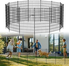 NAIZEA Garden Fence with Gate 7 Panels 13 Panels Animal Barrier No Dig Pet Fence