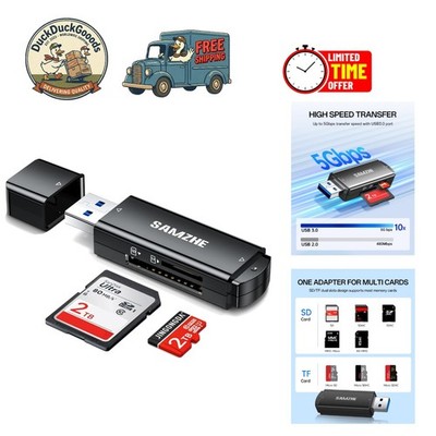 USB 3.0 Dual Slot SD Card Reader - Fast & Portable Adapter for All Devices