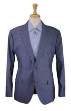 Bonobos Mens Slim Fit Iridescent Blue Cotton Stretch 2-Btn Blazer Jacket 46S