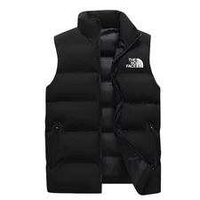 Men's long-sleeved jacket - stylish sleeveless coat - winter rainproof zipper co