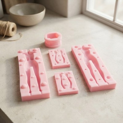 5 Stück Frau Körper Silikon Formen für Polymer Clay & Kuchen Dekor