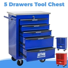 5 Drawers Rolling Tool Box on Wheels,DIY Rolling Tool Chest Cabinet with Lock 