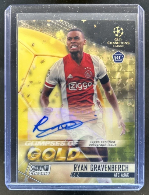 2020 Stadium Club Chrome Ryan Gravenberch Glimpses Gold Auto SuperFractor RC 1/1