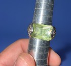 Rectangle 18k Gold Plated Peridot Silver Ring. — photo 1