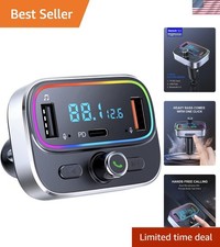 Dual-Microphone Hands-Free Bluetooth FM Transmitter - Charges Two Devices Fast