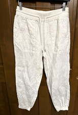Athleta 2024 Retreat Linen High Rise Jogger size S white 100 linen