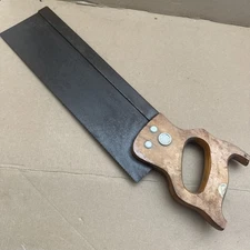 Vintage Henry Disston & Sons Cast Steel Backsaw 14" Hand Saw Tenon USA