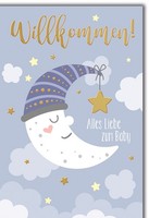 Baby Mond Geburt Willkommen Alles Liebe GlüCkwunschkarte Mit Umschlag