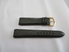 GENUINE leather usa watchstrap watch band strap 18mm gold lizard grain green