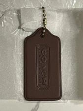 Coach XL BROWN HANGTAG Bag Charm - NEW IN FACTORY WRAP