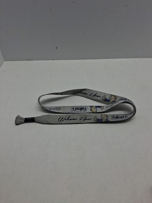 Fallout 4 ''Welcome Home'' Vault Boy Grey Lanyard Chain GameStop MNGR Promo *RARE*
