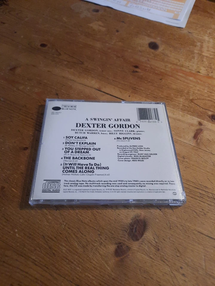 Dexter Gordon, A Swingin' Affair, Blue Note CD, Sonny Clark 10550 - Bild 3 von 3