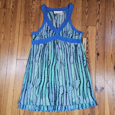 blue green tie dye dress Women's suspender tie-dye hollow dress