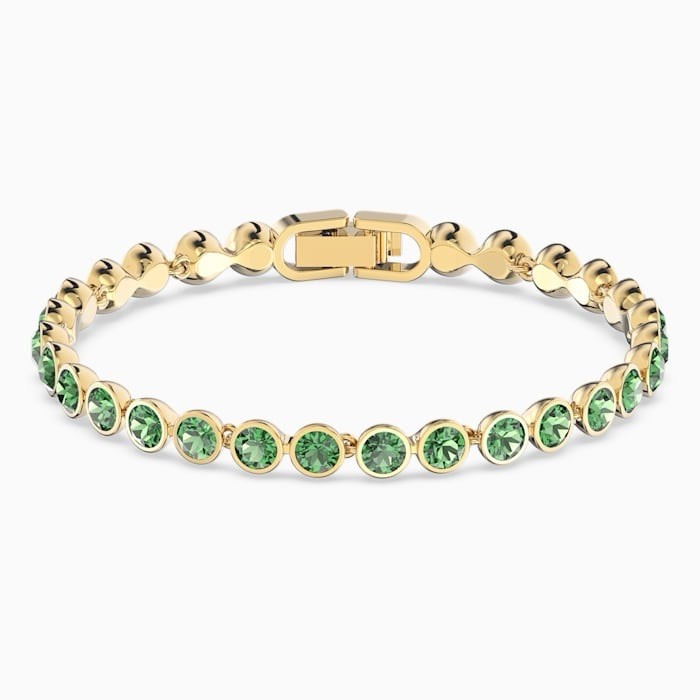 Swarovski Matrix Round Cut Green Emerald Tennis Bracelet  NIB