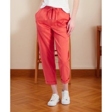 Tommy Hilfiger Women's High Rise Pulls On Cuffed Twill Pants Geranium Size M NWT