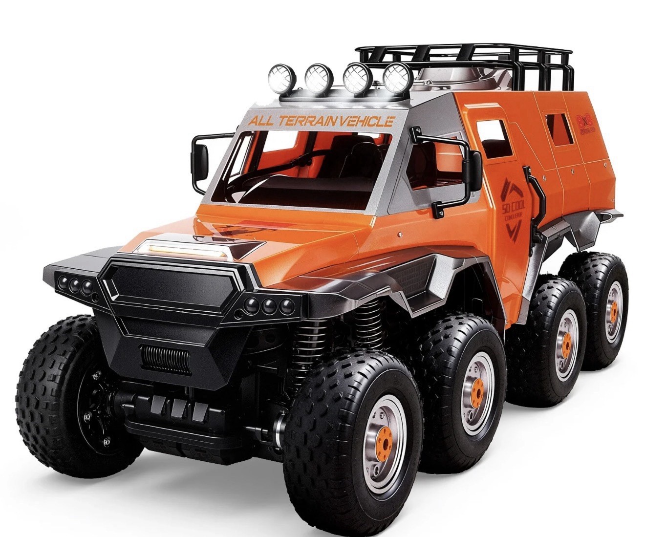 Amphibious V999 Remote Control Car, 1:10 Large 8x8 Monster T