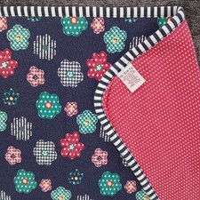 Vtg Gymboree Blanket Hi Ho Sailor 1996 Baby Flowers Blue Red Rainbow Tag