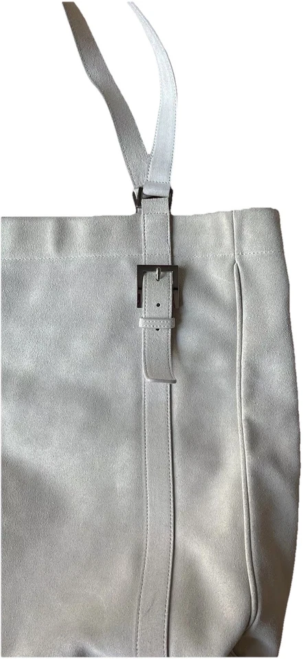 Bolso de Mano Y2K Express Beige Grande Gamuza - Grande, Totalmente Forrado, Nuevo Sin Etiqueta Foto 2 de 4