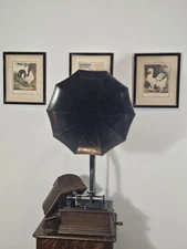 EDISON STANDARD RARE MODEL F CYLINDER PHONOGRAPH W/ORIGINAL CYGNET HORN