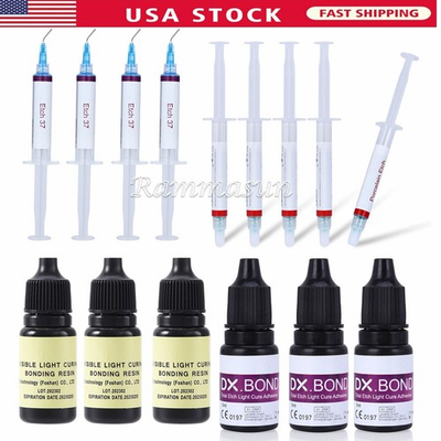 #ad Dental Acid Etching Gel 37% Etch Gel 9.5% light curing Resin Bonding Adhesive $84.38