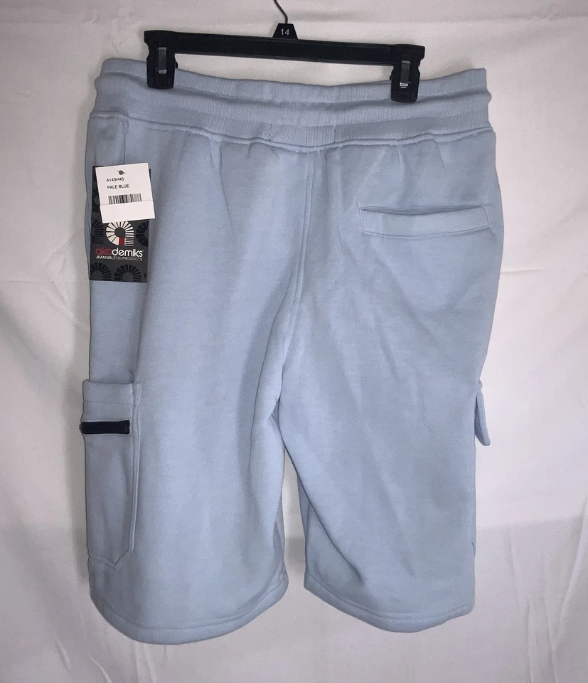 AKADEMIKS Azul Hombre Polar Sudadera Pantalones Cortos XL Foto 4 de 4